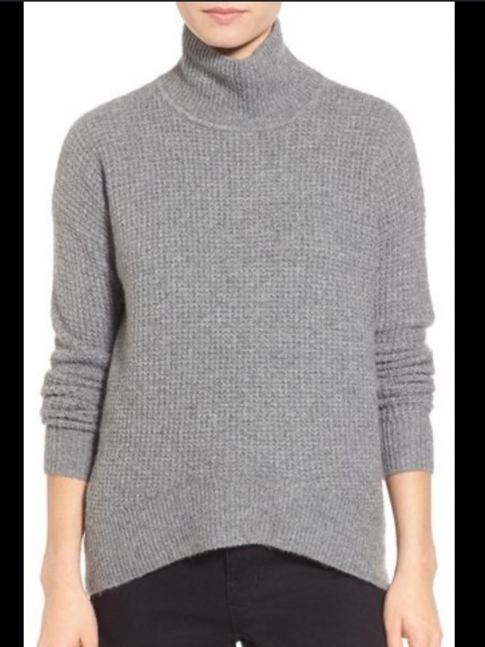 Madewell Waffle Stitch Turtle Neck Sweater Gray Medium M